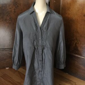 Armani Exchange Gray silk blend top, small.